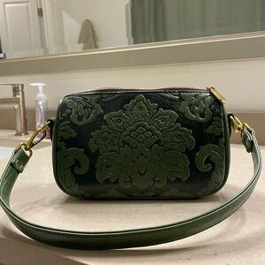 Amira embossed faux green leather Bag